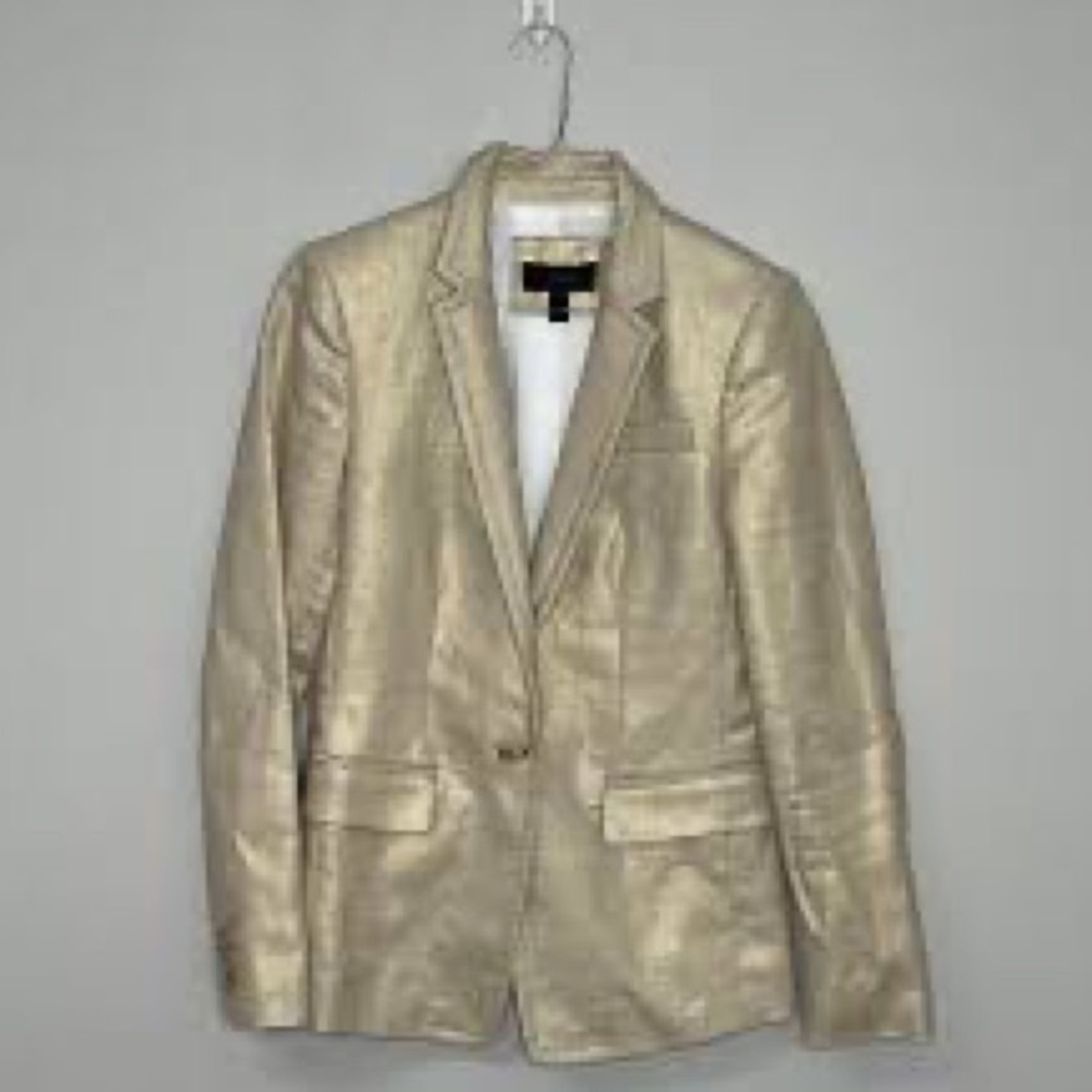 J crew regent metallic gold jacket new